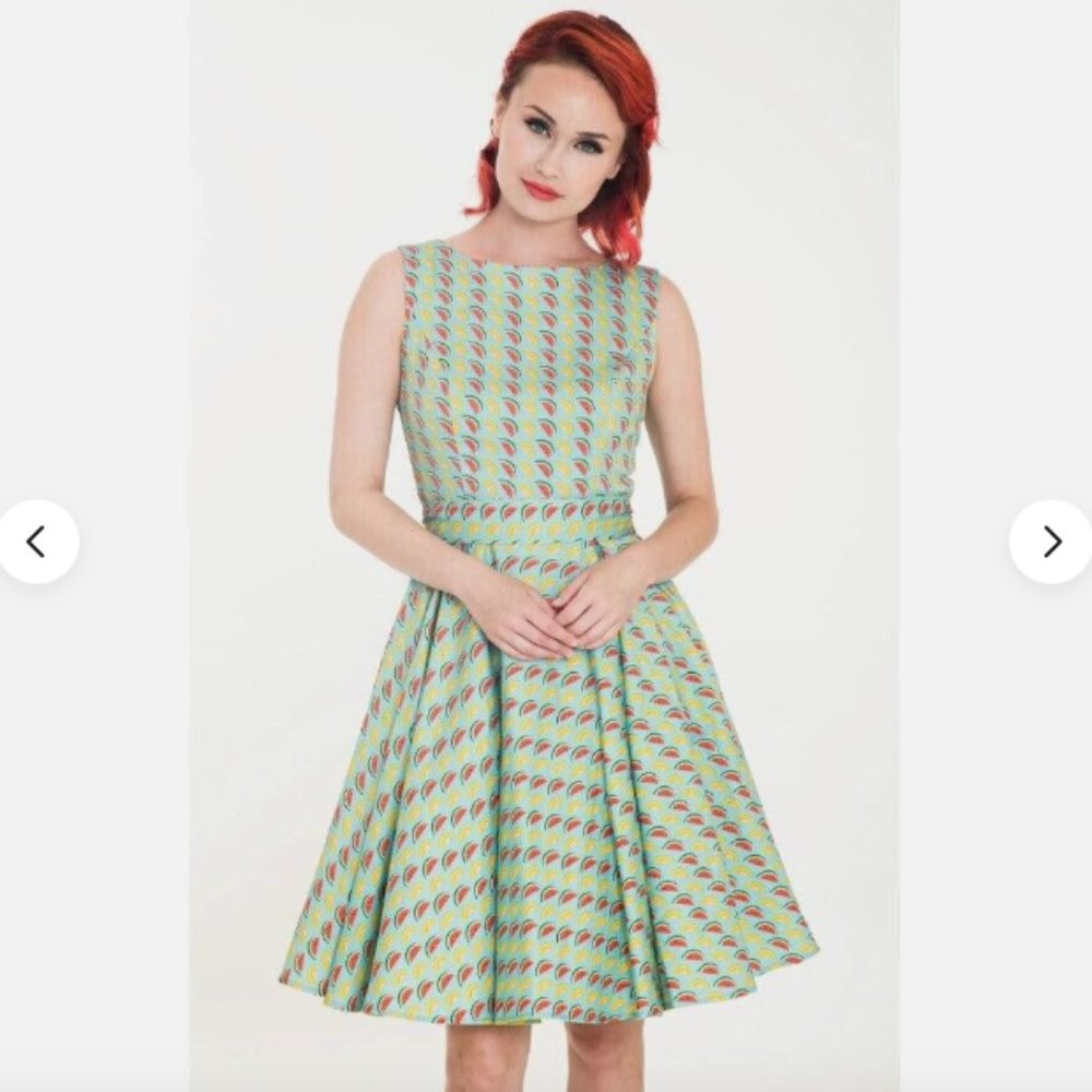 Miss Lulo Mini Melon Print Dress - M